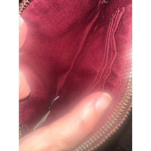 Coach Double Zip Burgundy Pebbled Leather Wristlet Women’s EUC - Picture 10 of 11